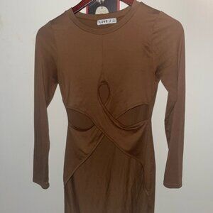 Love J Chocolate Long Sleeve Dress